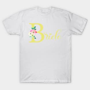 Yellow floral bride illustration T-Shirt